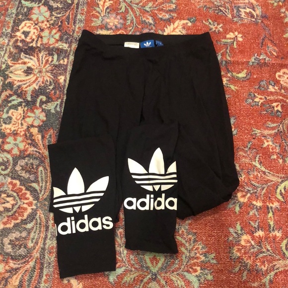 ADIDAS LEGGINGS WITH LOGO AT THE ANKLES - Picture 1 of 4